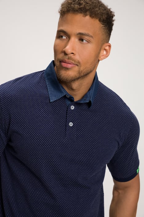 Wzorzysta koszulka polo, krótki rękaw