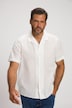 Chemise en lin mélangé, manches courtes et col cubain, coupe Modern Fit