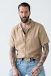 Hemd, Halbarm, Leinenmix, Kubakragen, Modern Fit