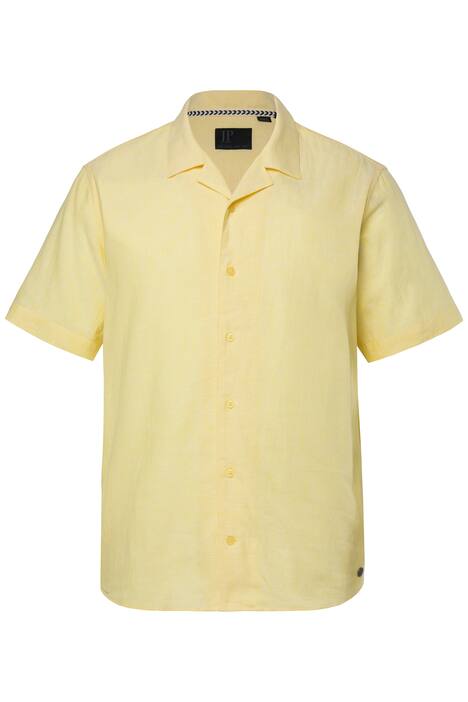 Košile z lněné směsi, krátké rukávy, Kuba límec, Modern střih