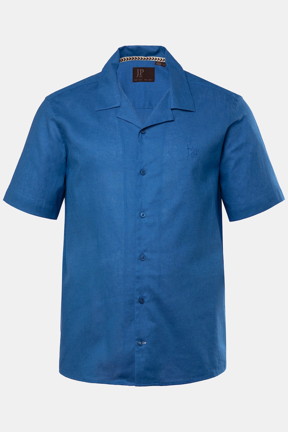 Hemd, Halbarm, Leinenmix, Kubakragen, Modern Fit