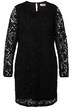 Krajkové šaty, volný střih, kulatý výstřih, dlouhé rukávy, dvouvrstvé