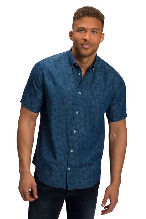 Košile, krátké rukávy, límeček s knoflíky, Modern střih, květovaný potisk