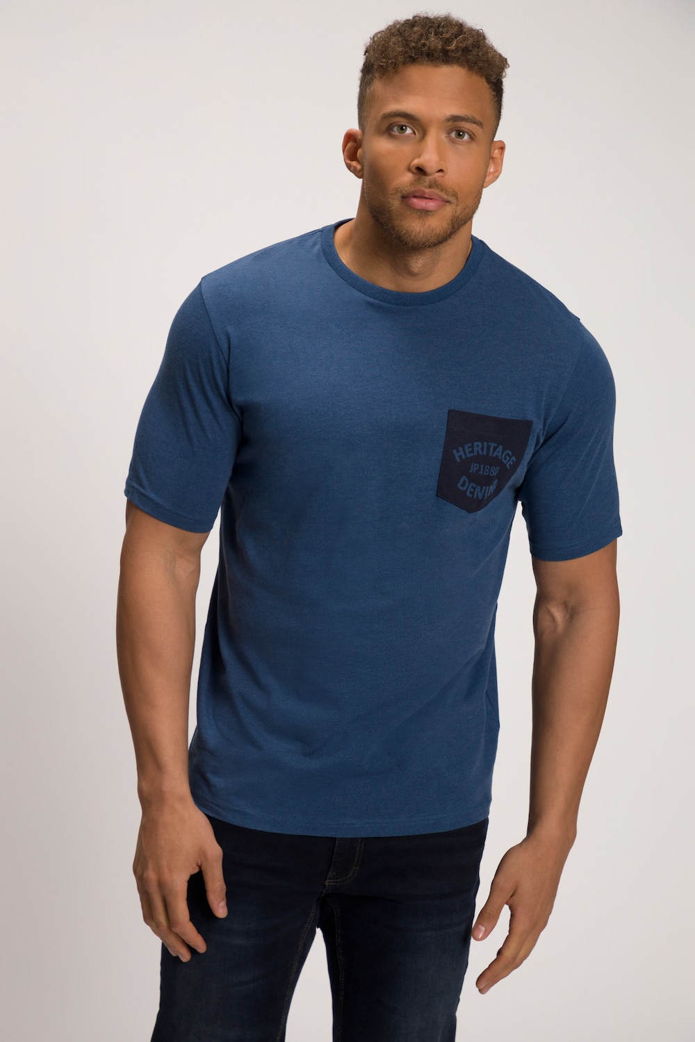 Grote Maten T-shirt, Heren, blauw, Maat: 7XL, Katoen/Polyester, JP1880
