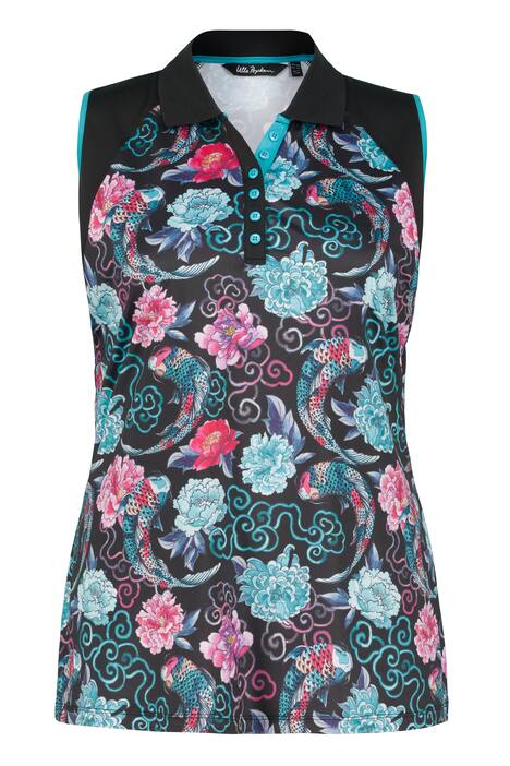 Polo top, koi, Slim, polo límeček, bez rukávů