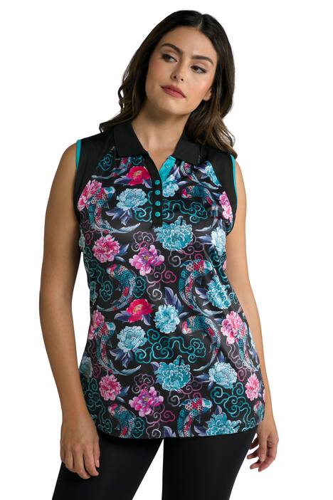 Polo top, koi, Slim, polo límeček, bez rukávů