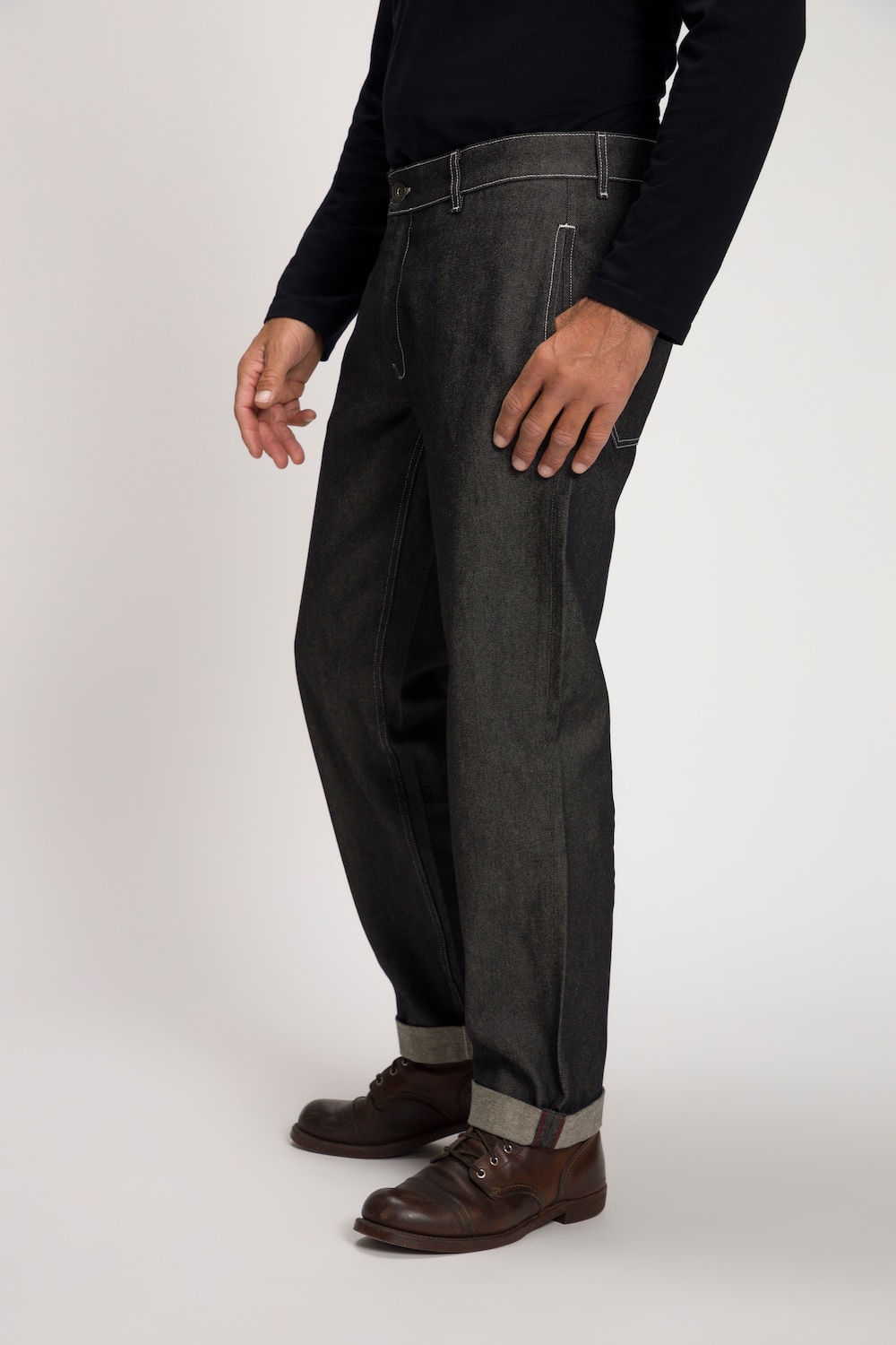 Grote Maten baggy jeans, Heren, zwart, Maat: 66, Katoen, JP1880