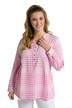 Kostkovaná tunika, knoflíková léga, vsadky, dlouhé rukávy
