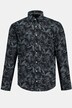 Chemise à manches longues et col à pointes boutonnés, tissu aspect lin à motif floral - coupe Modern Fit