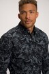 Chemise à manches longues et col à pointes boutonnés, tissu aspect lin à motif floral - coupe Modern Fit