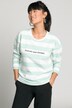 Sweatshirt, Blockstreifen, Stickerei, Rundhals, Langarm