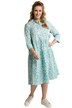 Košilové šaty, A střih, Millefleur vzor, knoflíková léga, 3/4 rukávy