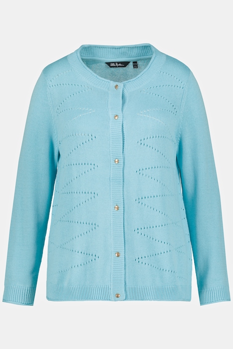 Pointelle Button Front Lightweight Fine Knit Cardigan Sweater, Cardigan