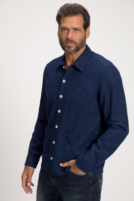 Long Sleeve Linen Blend Overshirt | Long Sleeve Shirts | Shirts