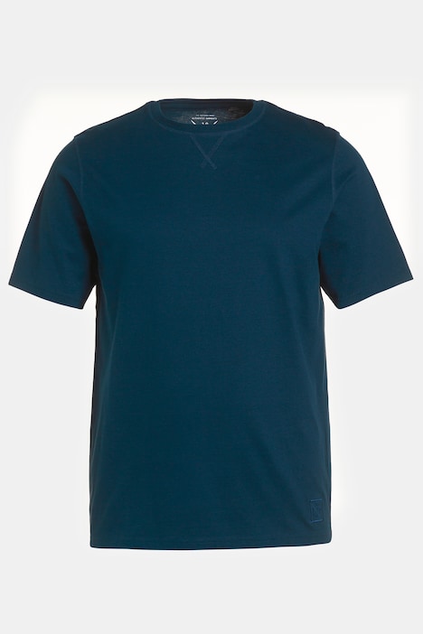 T-shirt, korte mouwen, hals met driehoek, gekamd katoen