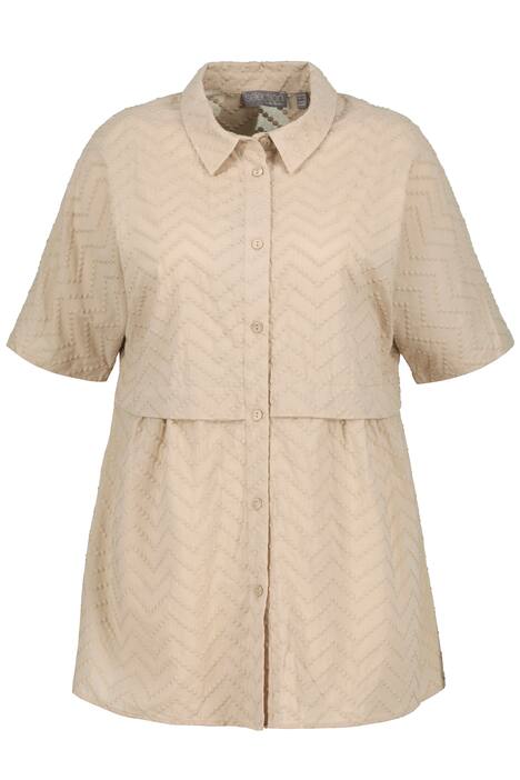 Halenka, klikatý design, A střih, límeček, krátké rukávy