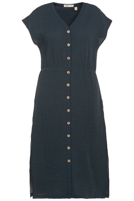 Midi šaty, bublinová struktura, krátké rukávy, biobavlna