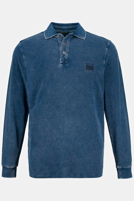 tenniströja, lång ärm, indigofärgad, broderier, upp till 8 XL