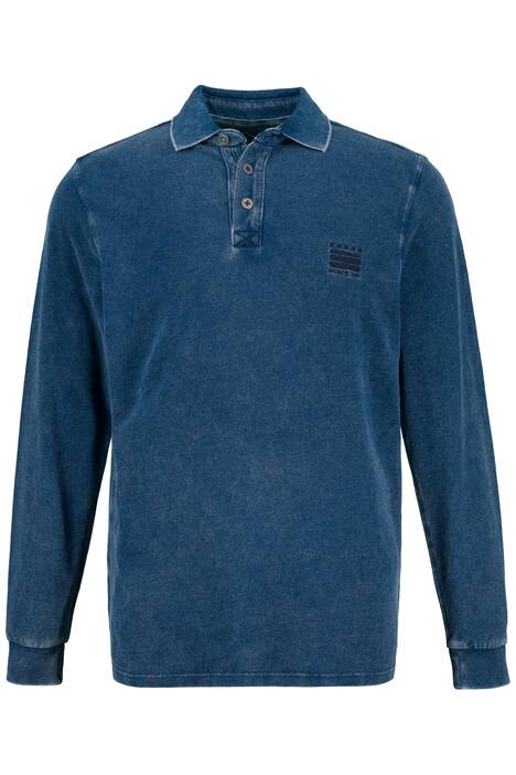 Polokošile, dlouhé rukávy, indigové zbarvení, výšivky, do 8XL