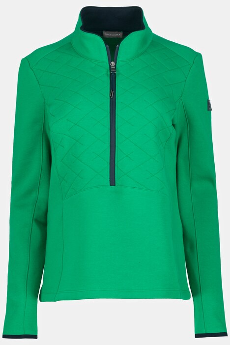 Sweatshirt, Steppeinsatz, Stehkragen, Zipper, Langarm