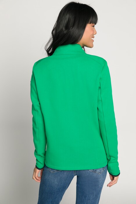 Sweatshirt, Steppeinsatz, Stehkragen, Zipper, Langarm