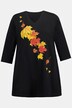 Longshirt, Blätter, A-Linie, V-Ausschnitt, 3/4-Arm