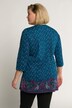 Paisley Print Border Knit Vented Tunic