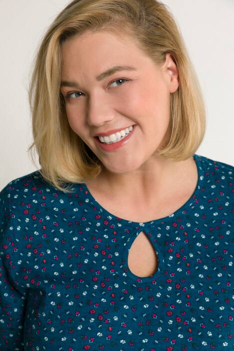 Paisley Print Border Knit Vented Tunic