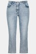 Jeans, Straight Fit, bleached, 5-Pocket, Fransensaum
