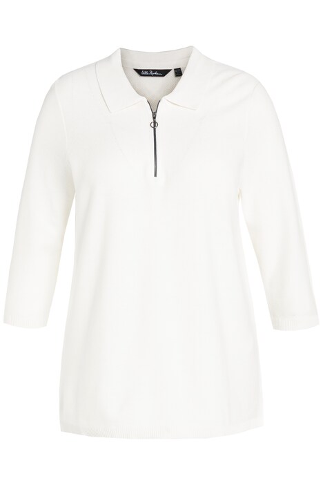 Svetr, polo límeček, zip, 3/4 rukávy