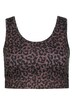 Sportovní podprsenka, měkké košíčky, leopardí vzor, kruhová záda