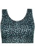 Sportovní podprsenka, měkké košíčky, leopardí vzor, kruhová záda
