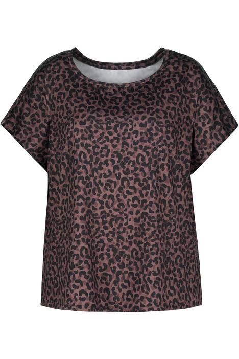 Sportovní tričko, oversize, kulatý výstřih, krátké rukávy, leopardí potisk