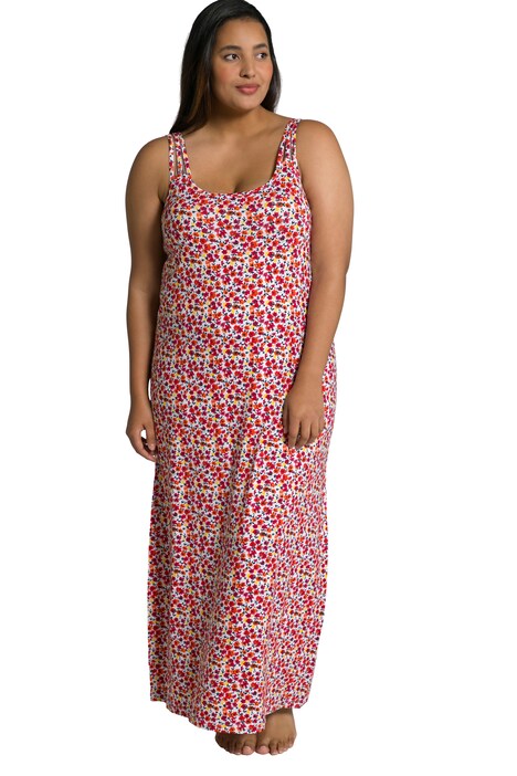 Noční košile, květy, trojitá ramínka, bez rukávů