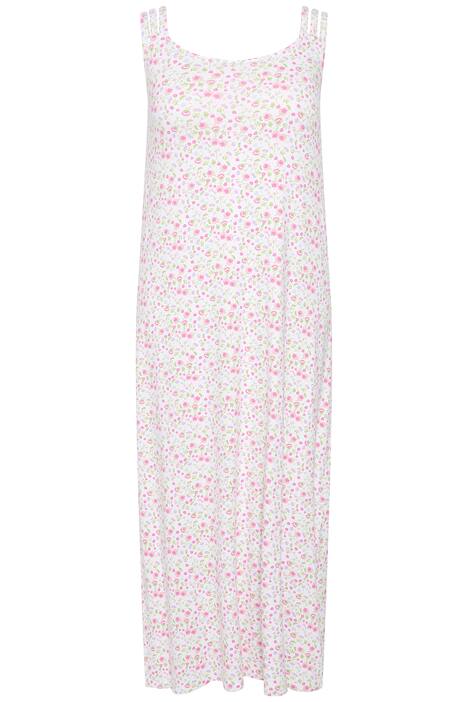 Noční košile, květy, trojitá ramínka, bez rukávů