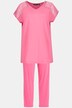 pyjama, kant, ronde hals, 3/4-mouwen