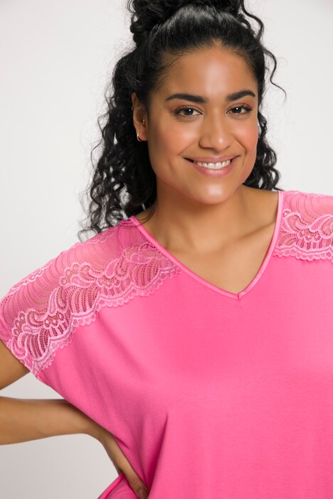 pyjama, kant, ronde hals, 3/4-mouwen