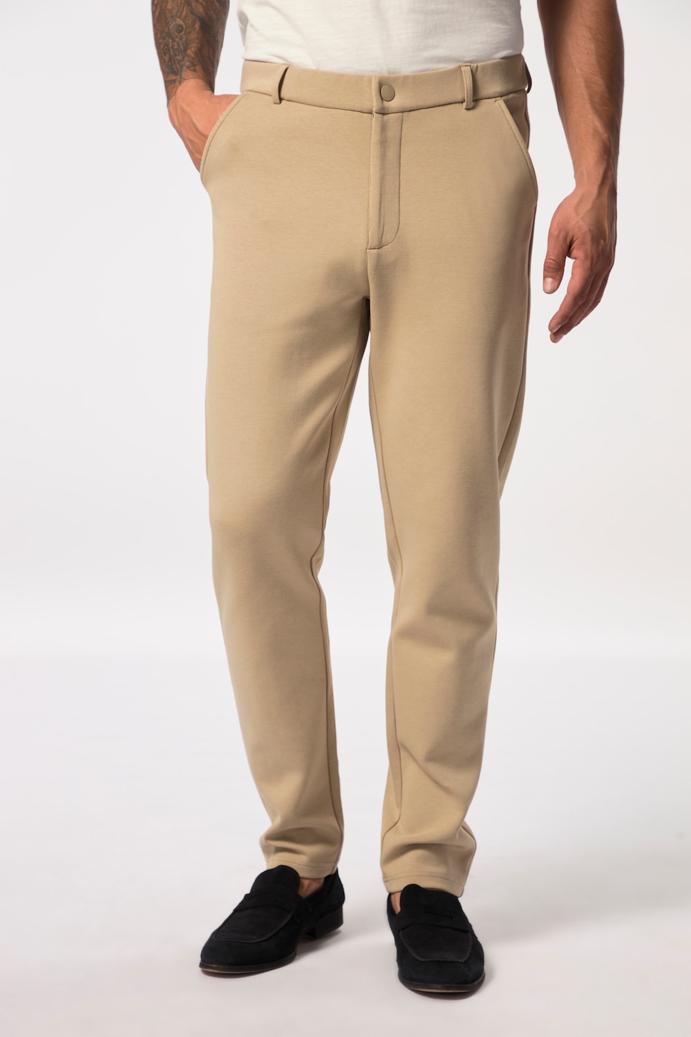 Grote Maten Jersey broek FLEXNAMIC®, Heren, beige, Maat: 6XL, Katoen/Polyester, JP1880