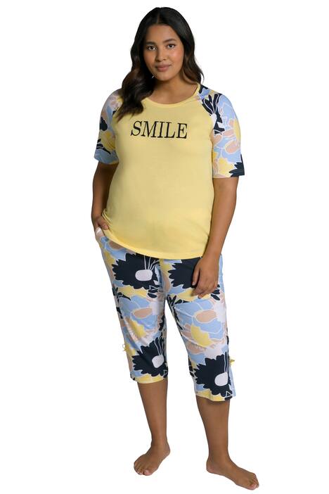 Pyžamo, vzor, SMILE, kulatý výstřih, krátké rukávy