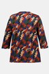 Wzorzysty T-shirt, dekolt w szpic, rękaw 3/4