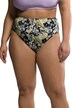 Bikiny kalhotky, vysoký pas, potisk Leaves