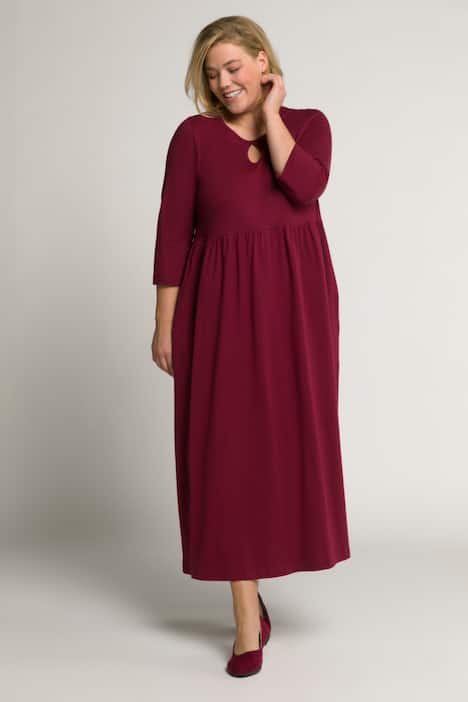 Kleid, Jersey, Rundhals, 3/4-Ärmel