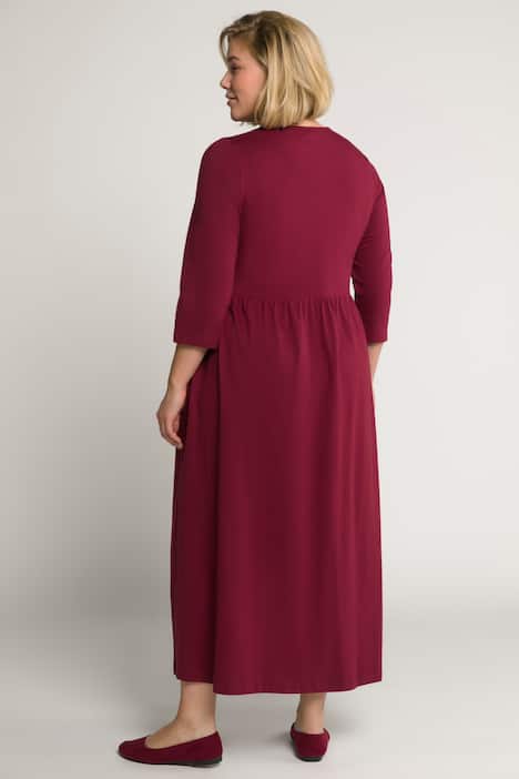 Kleid, Jersey, Rundhals, 3/4-Ärmel