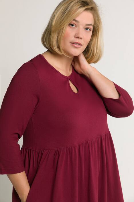 Kleid, Jersey, Rundhals, 3/4-Ärmel