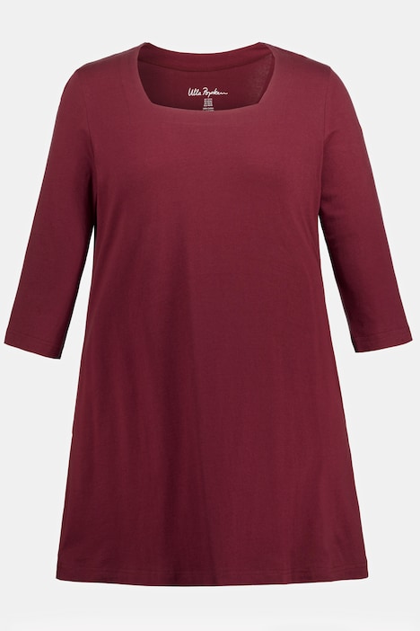 Square Neck Swing Pocket Cotton Knit Tunic | Knit Tunics | Knit Tops & Tees