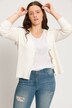 Chaqueta de punto, cuello en V, manga larga, punto de canalé