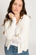 Chaqueta de punto, cuello en V, manga larga, punto de canalé