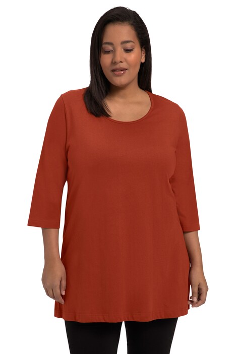 Dlouhé tričko, A střih, kulatý výstřih, 3/4 rukávy