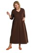 Šaty, žerzej, výstřih do V, 3/4 rukávy