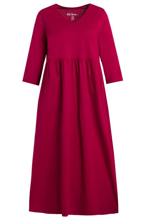 Šaty, žerzej, výstřih do V, 3/4 rukávy